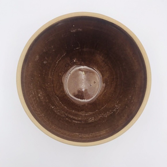 Monmouth Western Stoneware Crock Mixing Bowl 1940s Diamond Brown MCM VTG - Picture 5 of 9